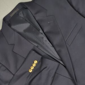 Lauren Ralph Lauren 100% Wool Navy With Gold Buttons Mens Blazer 46R